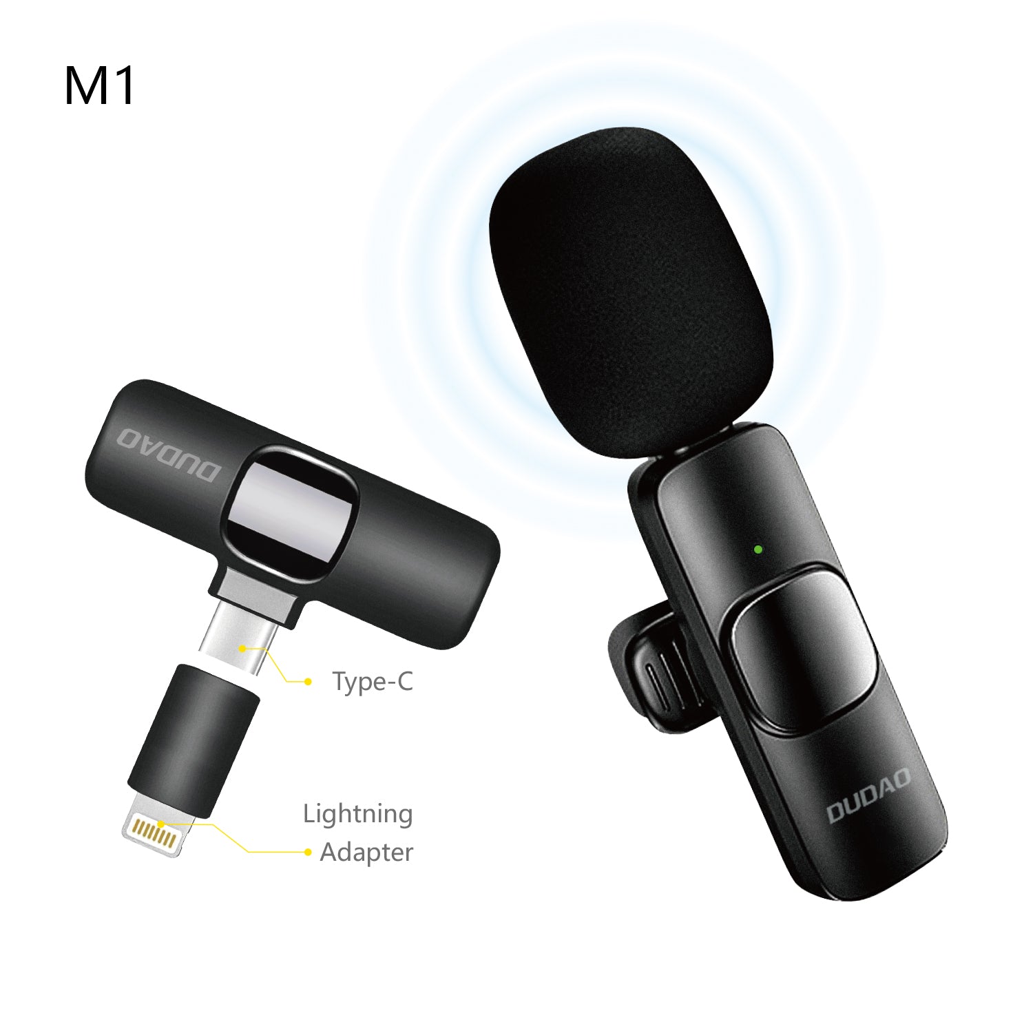 DUDAO M1-B 2 IN 1 LAVALIER MICROPHONE -BLK DUDAO M1-B 2 IN 1 LAVALIER MICROPHONE -BLK